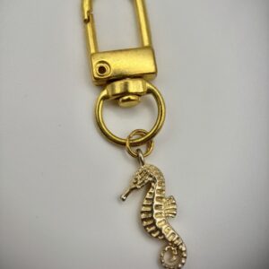 POOCH PENDANTS | Handmade Dog Collar Charm  | Gold Seahorse
