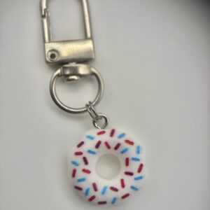 POOCH PENDANTS | Handmade Dog Collar Charm | Resin Doughnut (White)